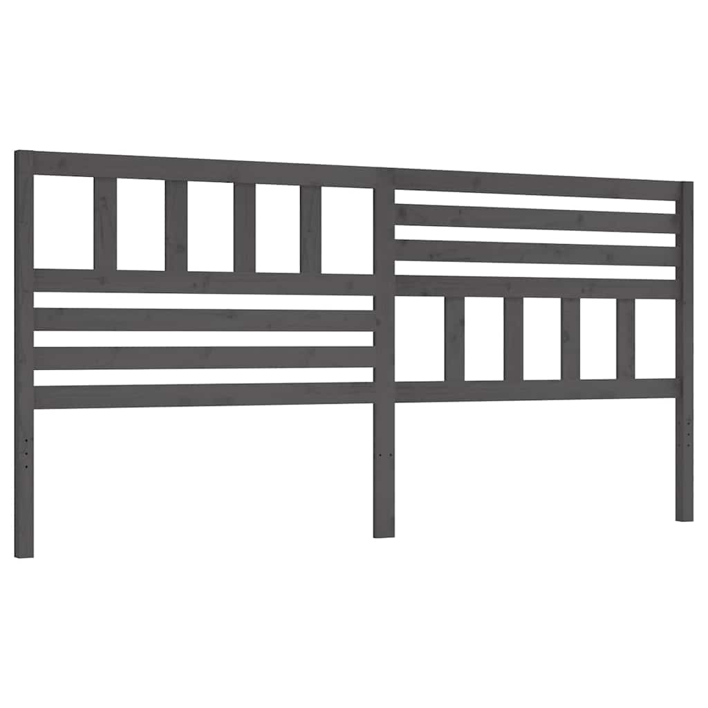 Vidaxl hoofdbord 186x4x100 cm massief grenenhout grijs