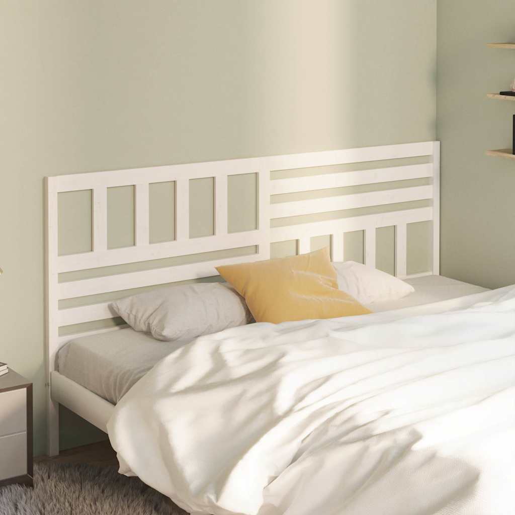 Vidaxl hoofdbord 206x4x100 cm massief grenenhout wit