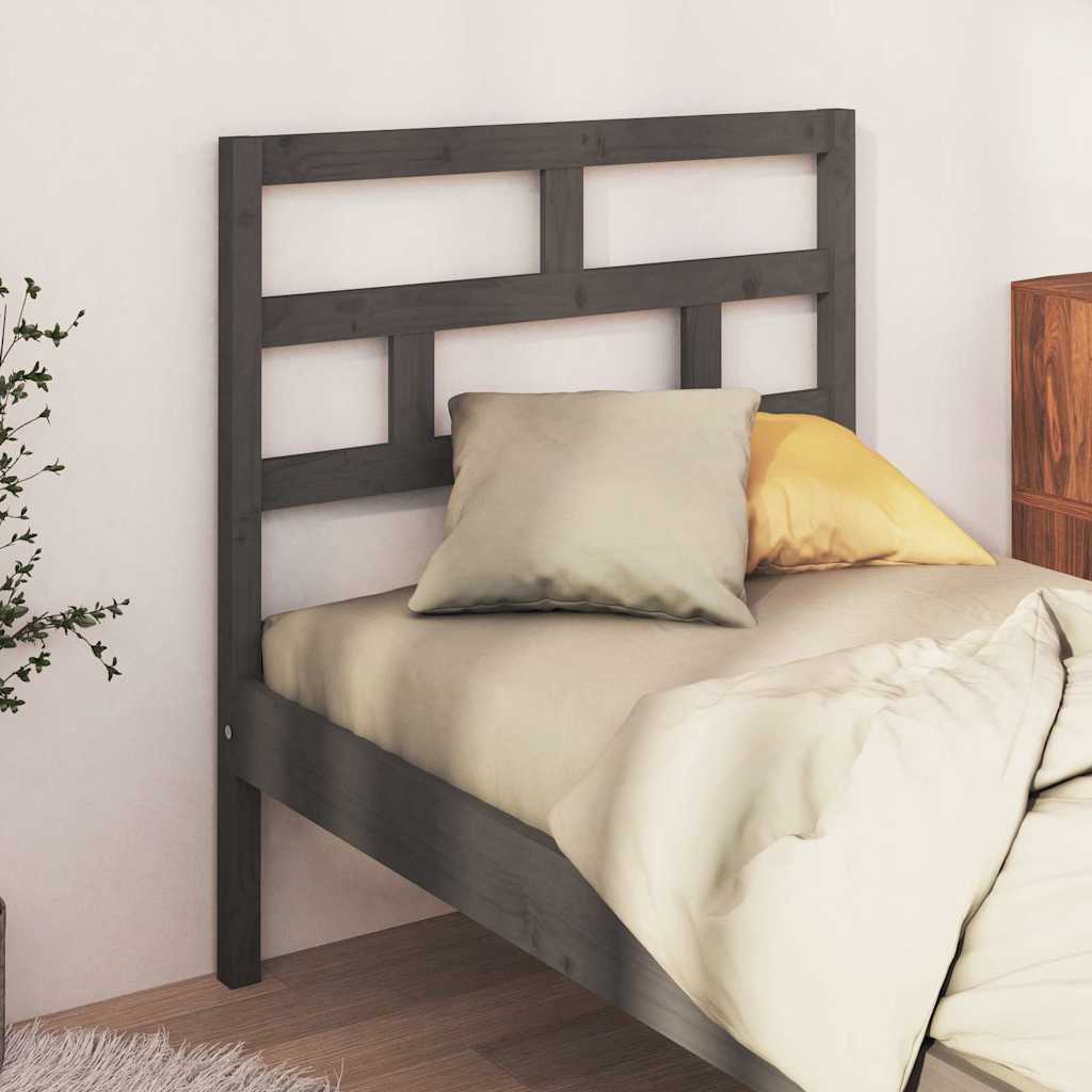Vidaxl hoofdbord 96x4x100 cm massief grenenhout grijs