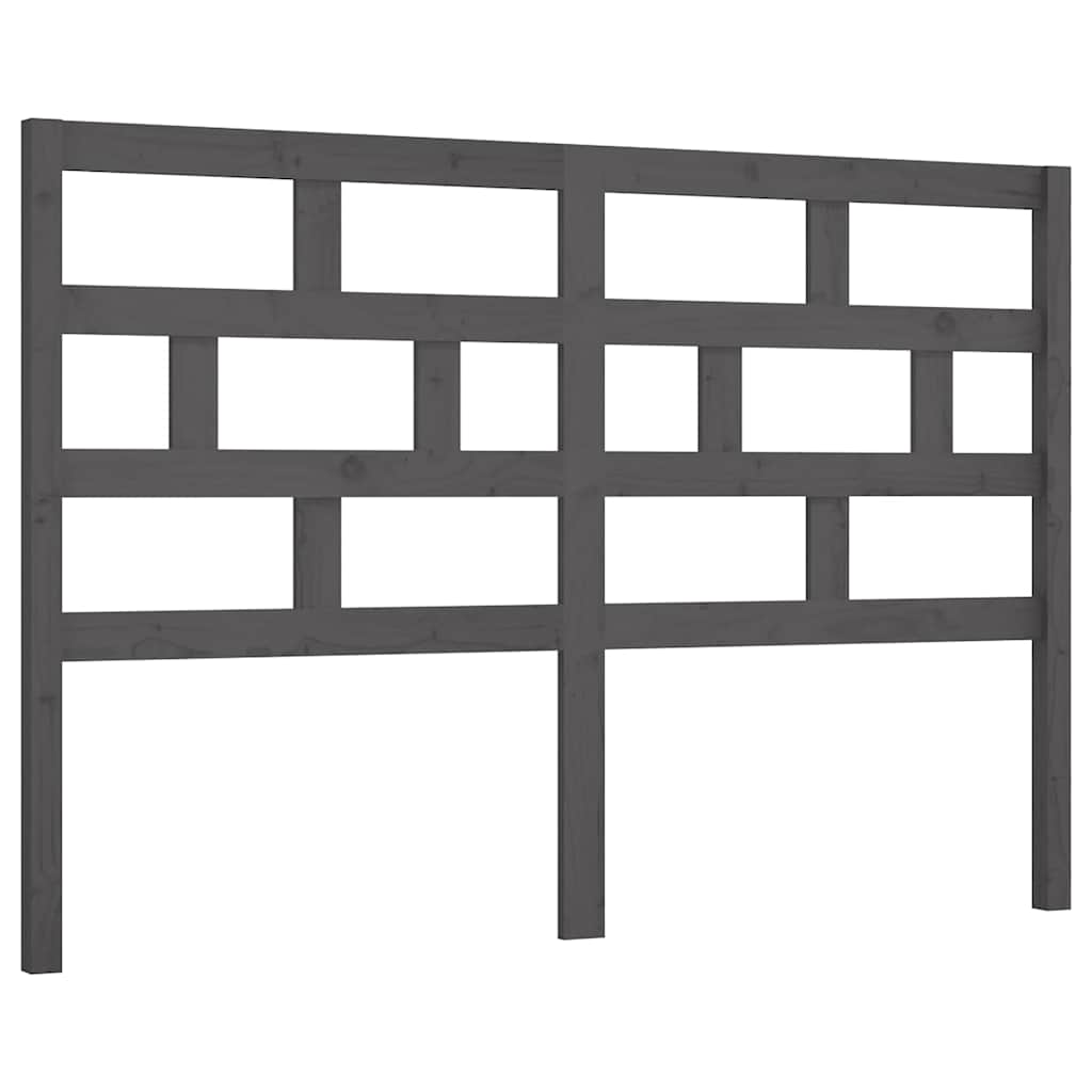 Vidaxl hoofdbord 141x4x100 cm massief grenenhout grijs