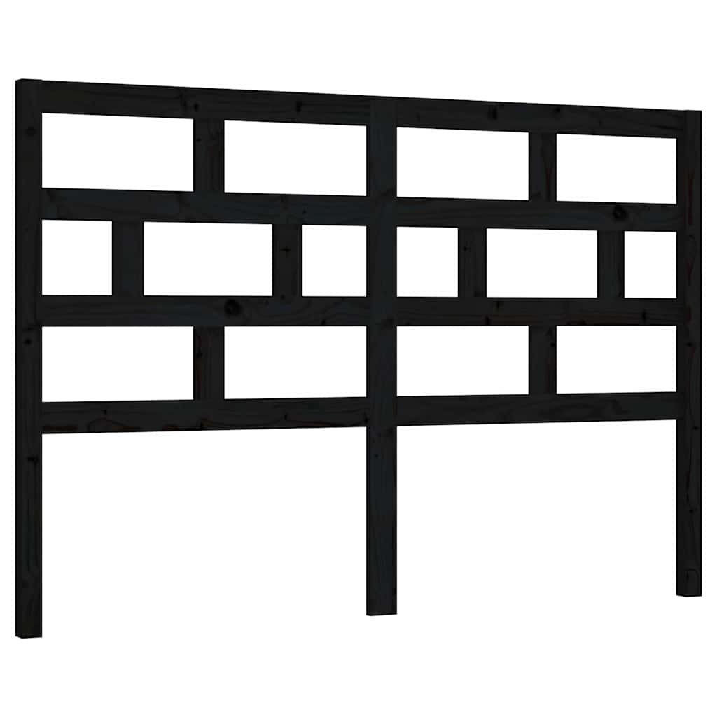 Vidaxl hoofdbord 141x4x100 cm massief grenenhout zwart
