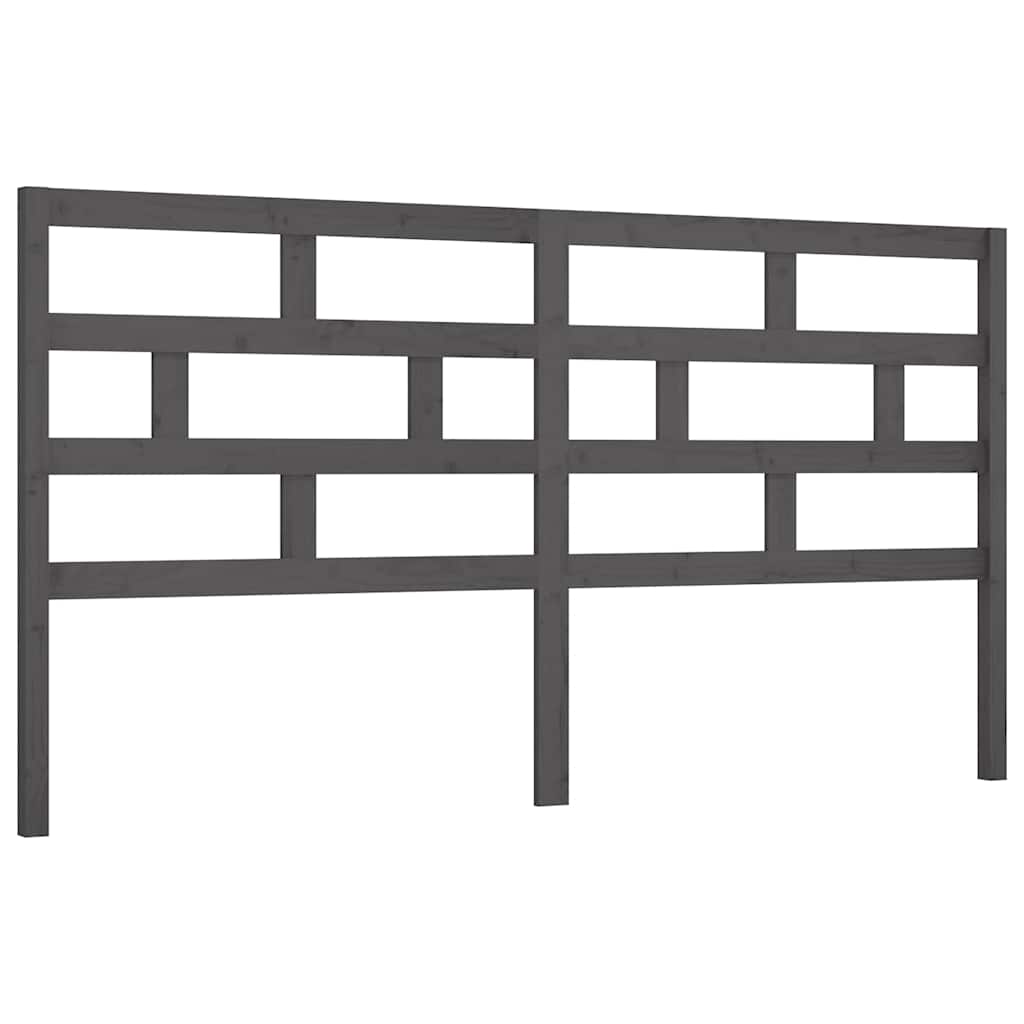 Vidaxl hoofdbord 186x4x100 cm massief grenenhout grijs