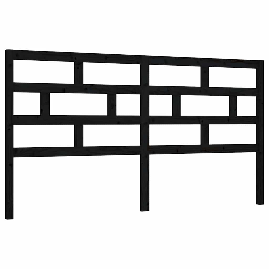 Vidaxl hoofdbord 186x4x100 cm massief grenenhout zwart
