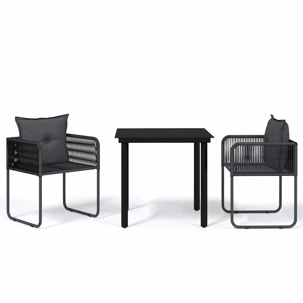Vidaxl 3-delige tuinset zwart