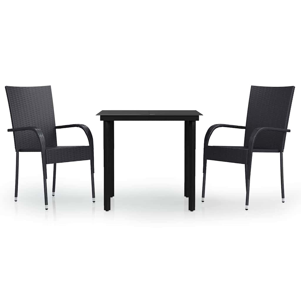 Vidaxl 3-delige tuinset zwart