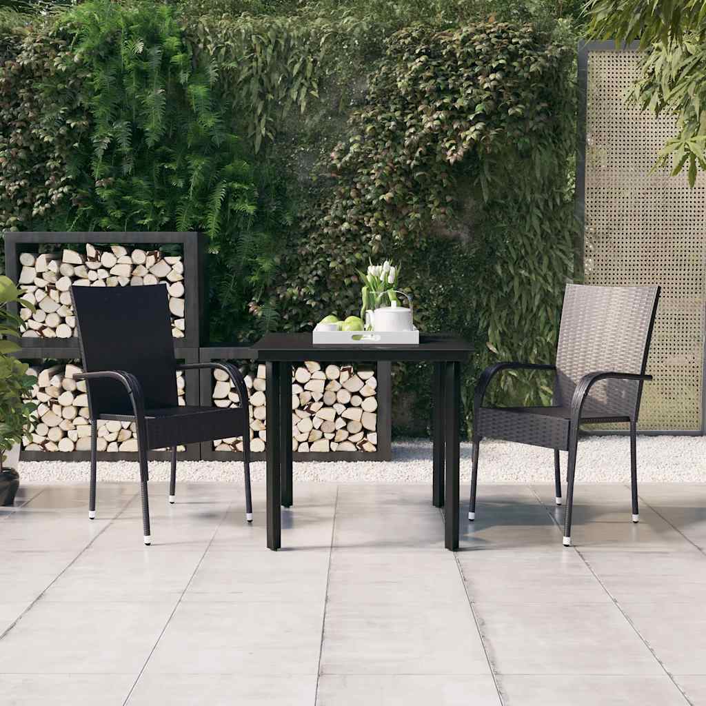 Vidaxl 3-delige tuinset zwart