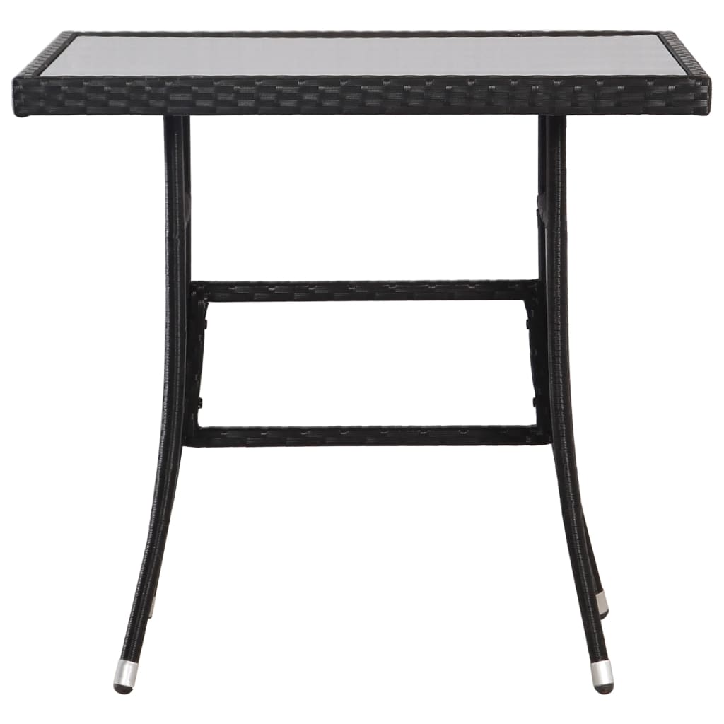 Vidaxl tuintafel 80x80x74 cm poly rattan zwart