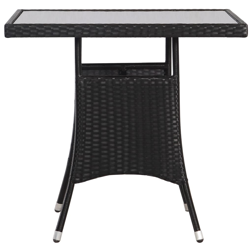 Vidaxl tuintafel 80x80x74 cm poly rattan zwart