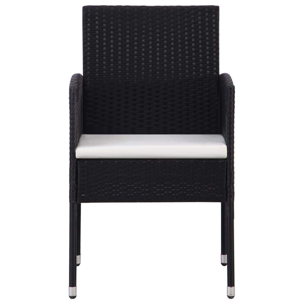 Vidaxl tuinstoelen 4 st met crèmewitte kussens poly rattan zwart