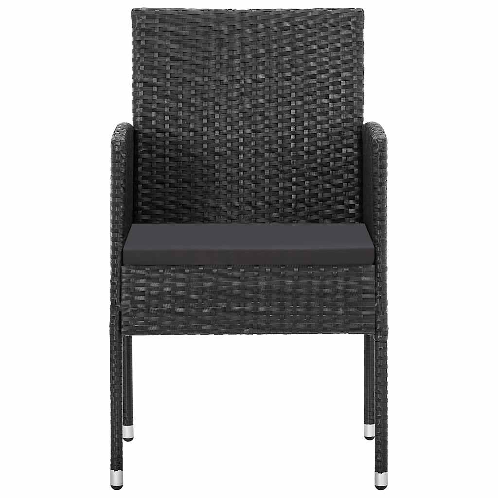 Vidaxl tuinstoelen 4 st met zwarte kussens poly rattan zwart