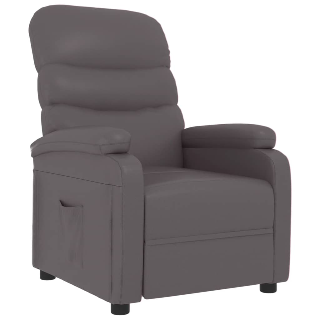 Vidaxl fauteuil verstelbaar kunstleer grijs