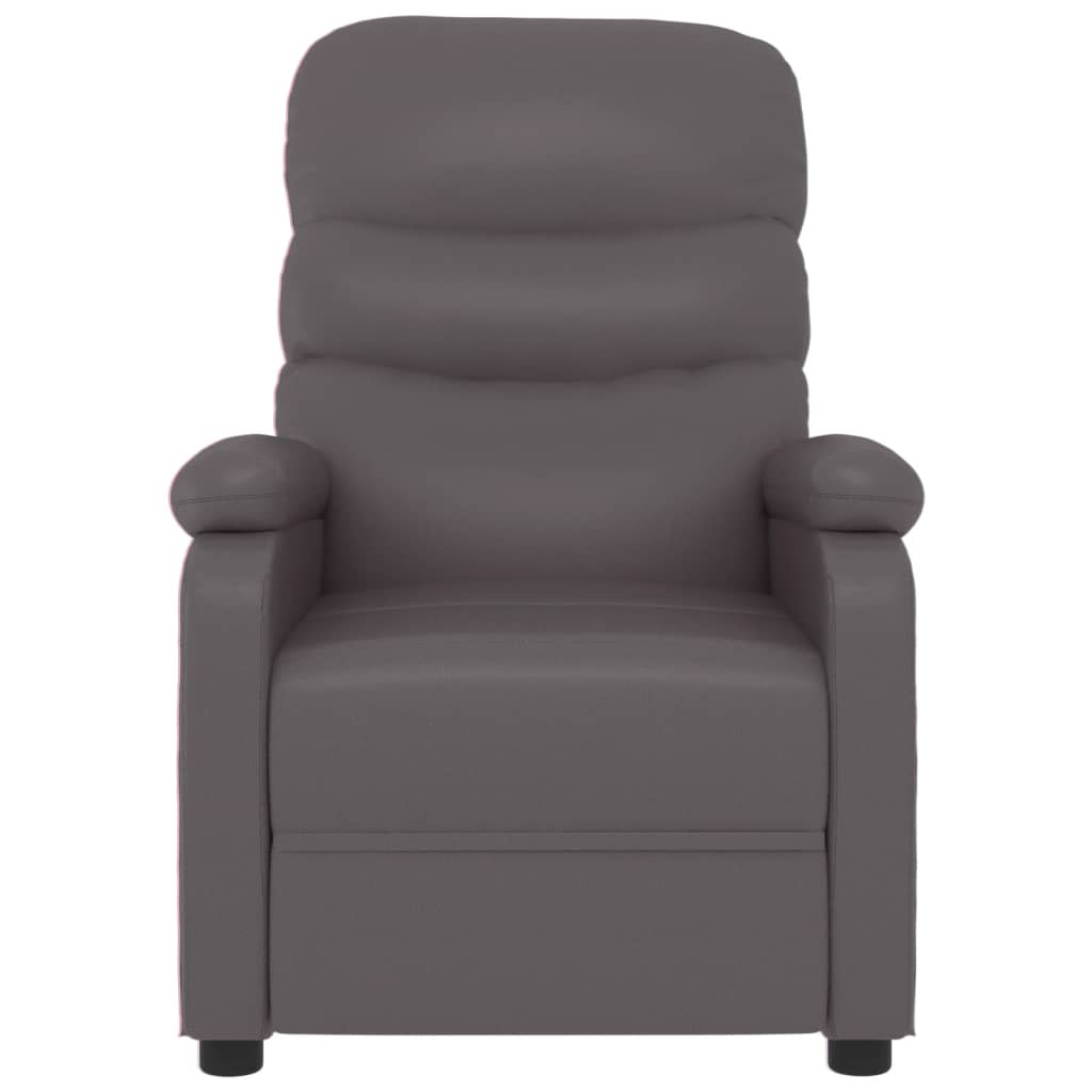 Vidaxl fauteuil verstelbaar kunstleer grijs
