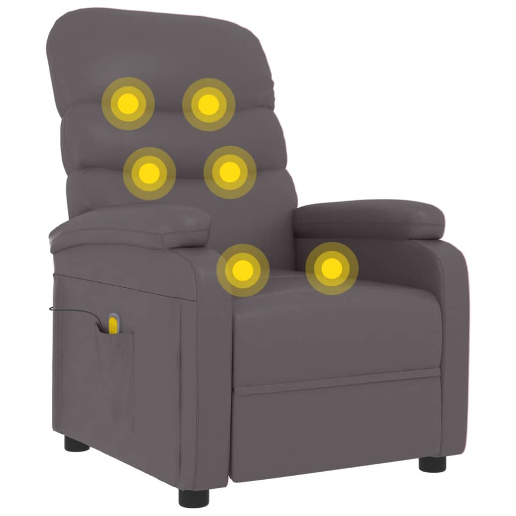 Vidaxl massagestoel kunstleer grijs