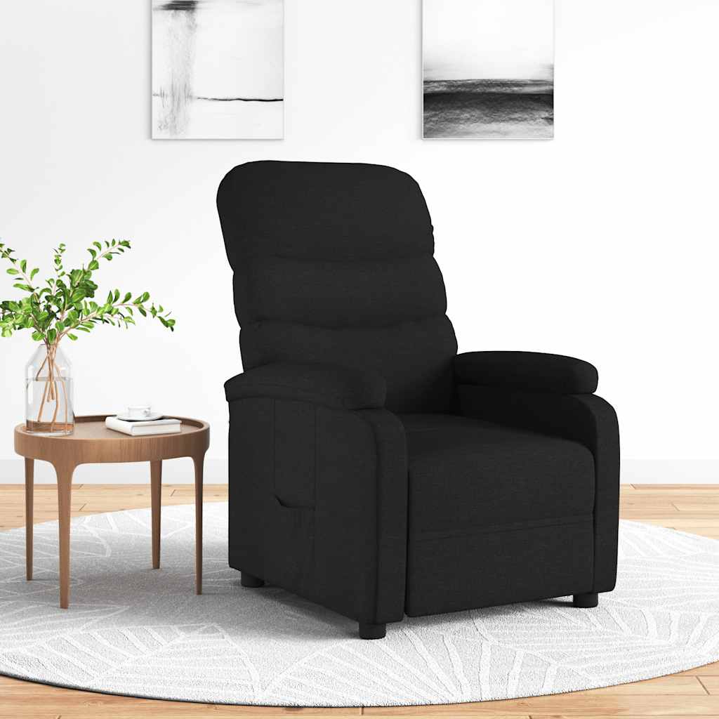 Vidaxl fauteuil verstelbaar stof zwart