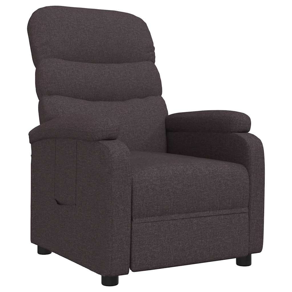 Vidaxl fauteuil verstelbaar stof donkerbruin