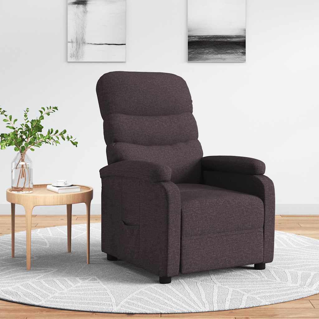 Vidaxl fauteuil verstelbaar stof donkerbruin