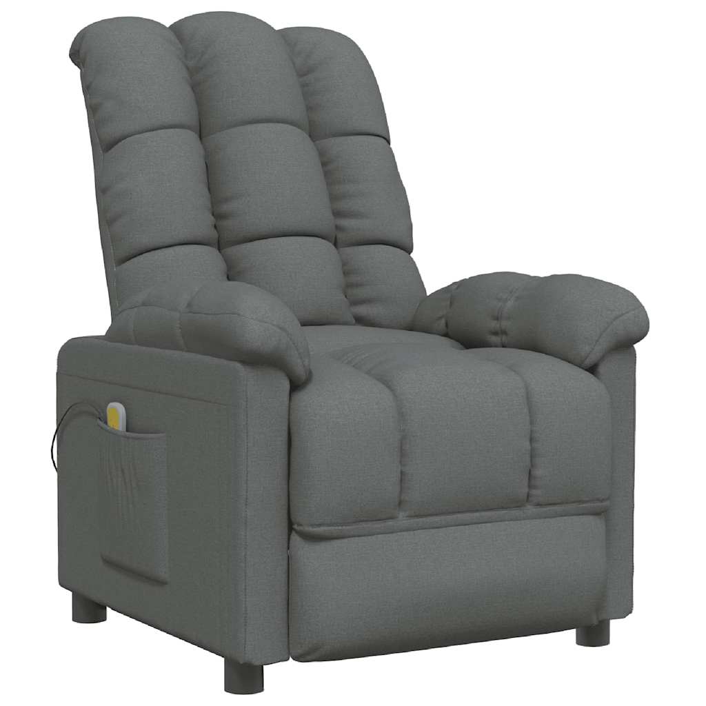 Vidaxl massagestoel stof donkergrijs
