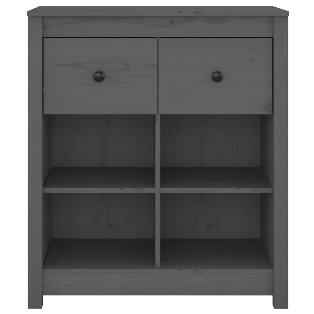 Vidaxl dressoir 70x35x80 cm massief grenenhout grijs
