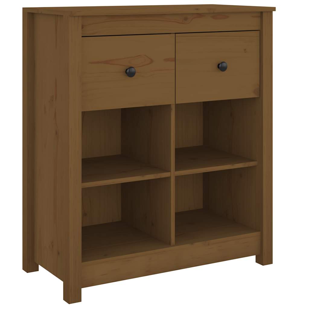 Vidaxl dressoir 70x35x80 cm massief grenenhout honingbruin