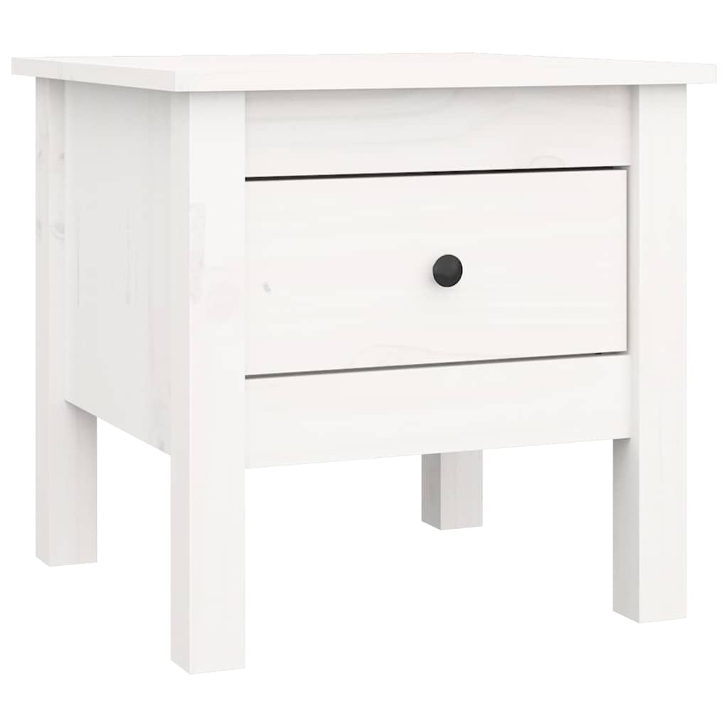 Vidaxl bijzettafel 40x40x39 cm massief grenenhout wit
