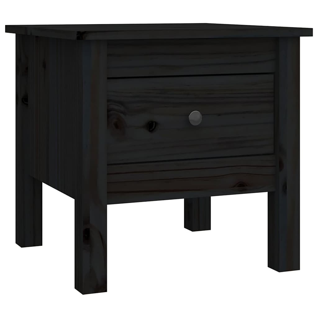 Vidaxl bijzettafel 40x40x39 cm massief grenenhout zwart