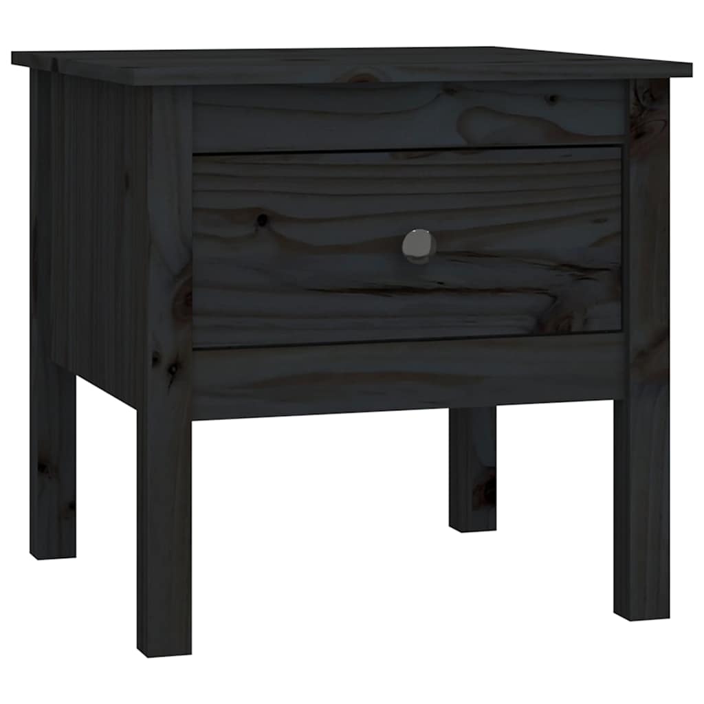 Vidaxl bijzettafel 50x50x49 cm massief grenenhout zwart
