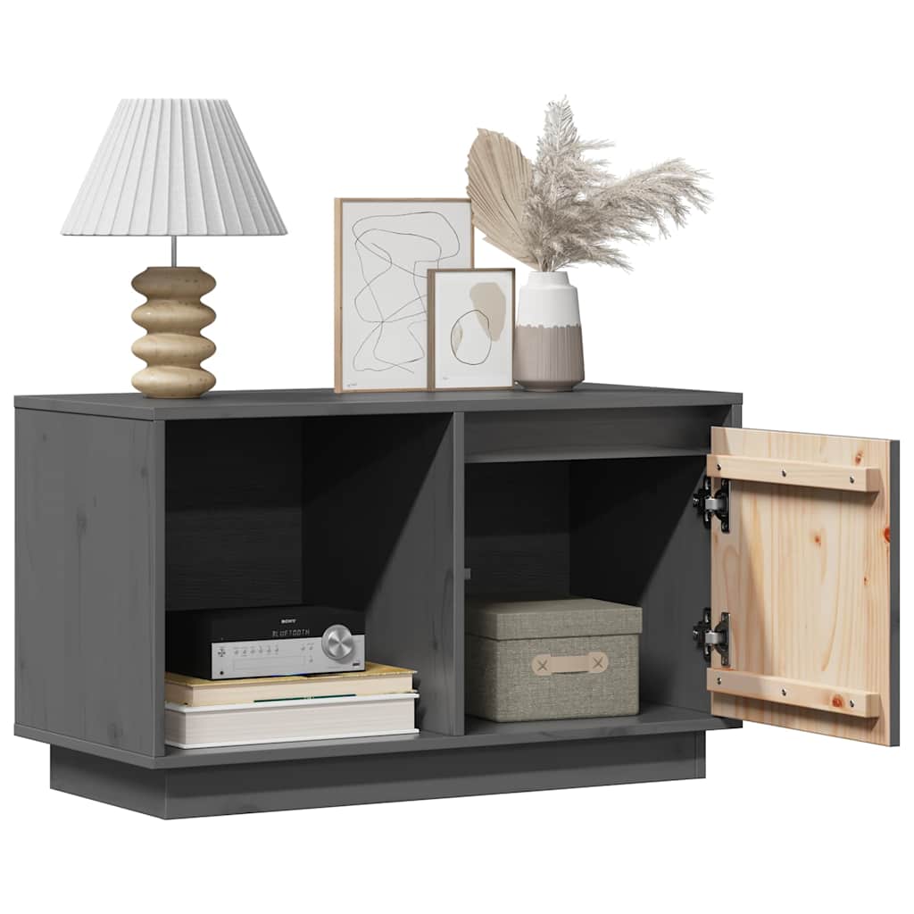 Vidaxl tv-meubel 74x35x44 cm massief grenenhout grijs