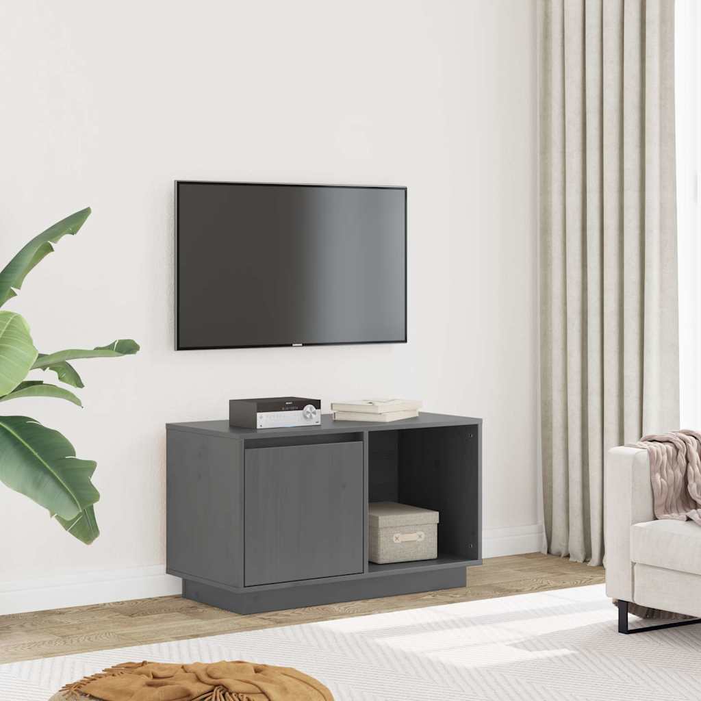 Vidaxl tv-meubel 74x35x44 cm massief grenenhout grijs