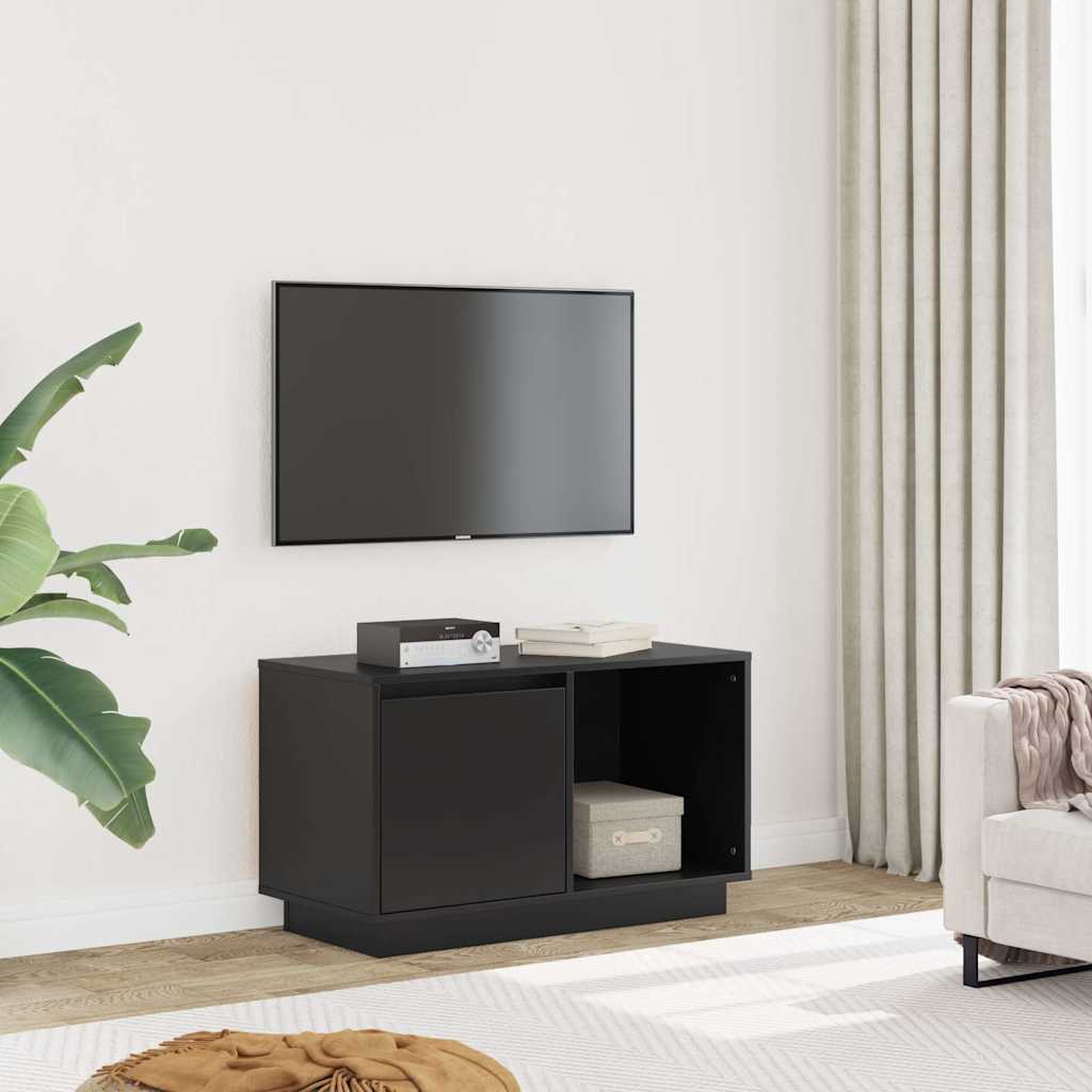 Vidaxl tv-meubel 74x35x44 cm massief grenenhout zwart
