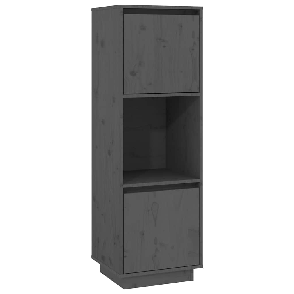 Vidaxl hoge kast 38x35x117 cm massief grenenhout grijs