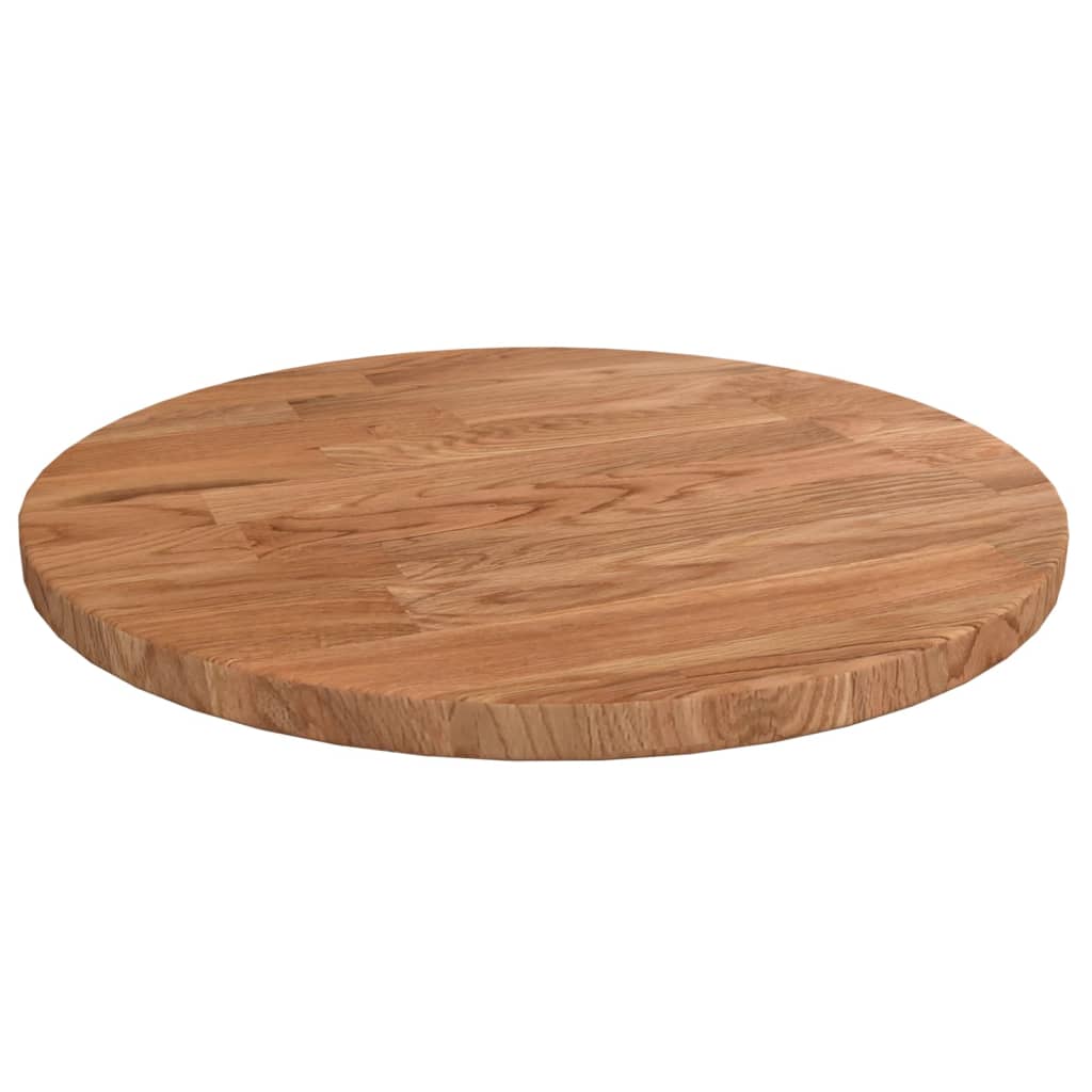 Vidaxl tafelblad rond ø30x1,5 cm bewerkt massief eikenhout lichtbruin