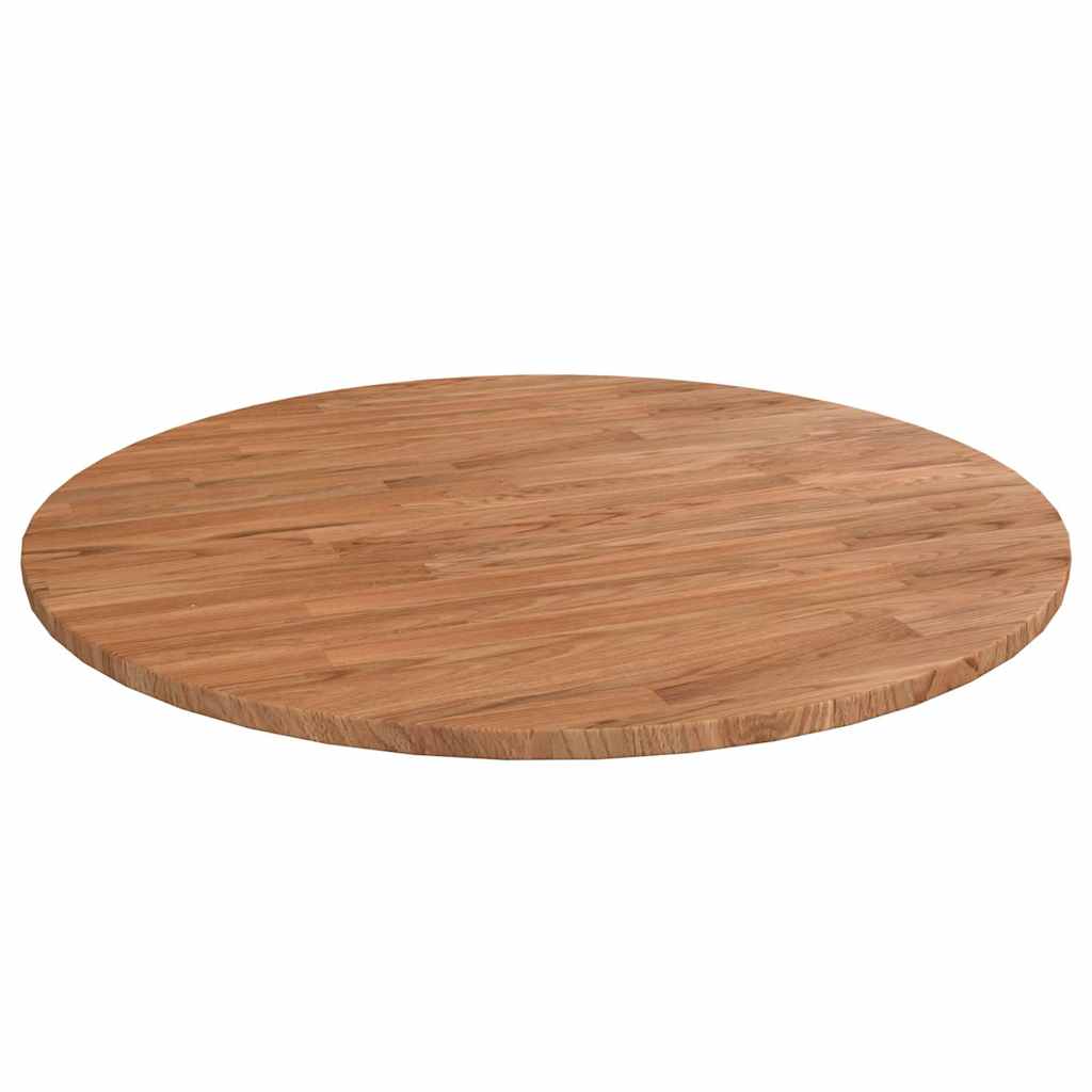 Vidaxl tafelblad rond ø80x1,5 cm bewerkt massief eikenhout lichtbruin