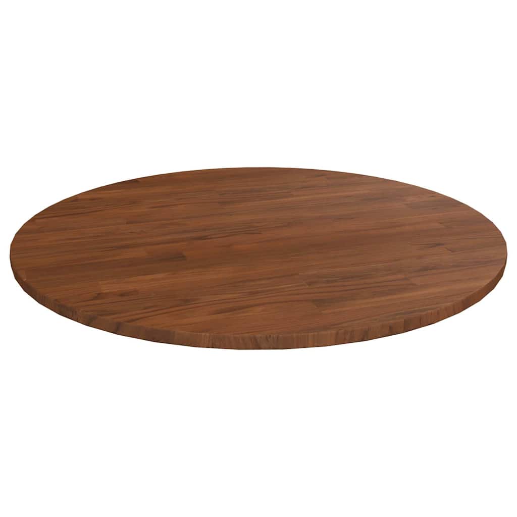 Vidaxl tafelblad rond ø80x1,5 cm bewerkt massief eikenhout donkerbruin