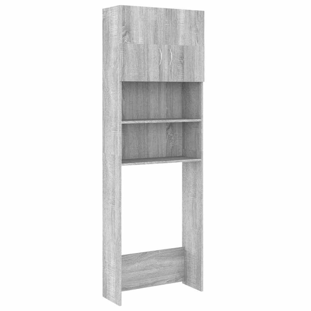 Vidaxl wasmachinekast 64x25,5x190 cm grijs sonoma eikenkleurig