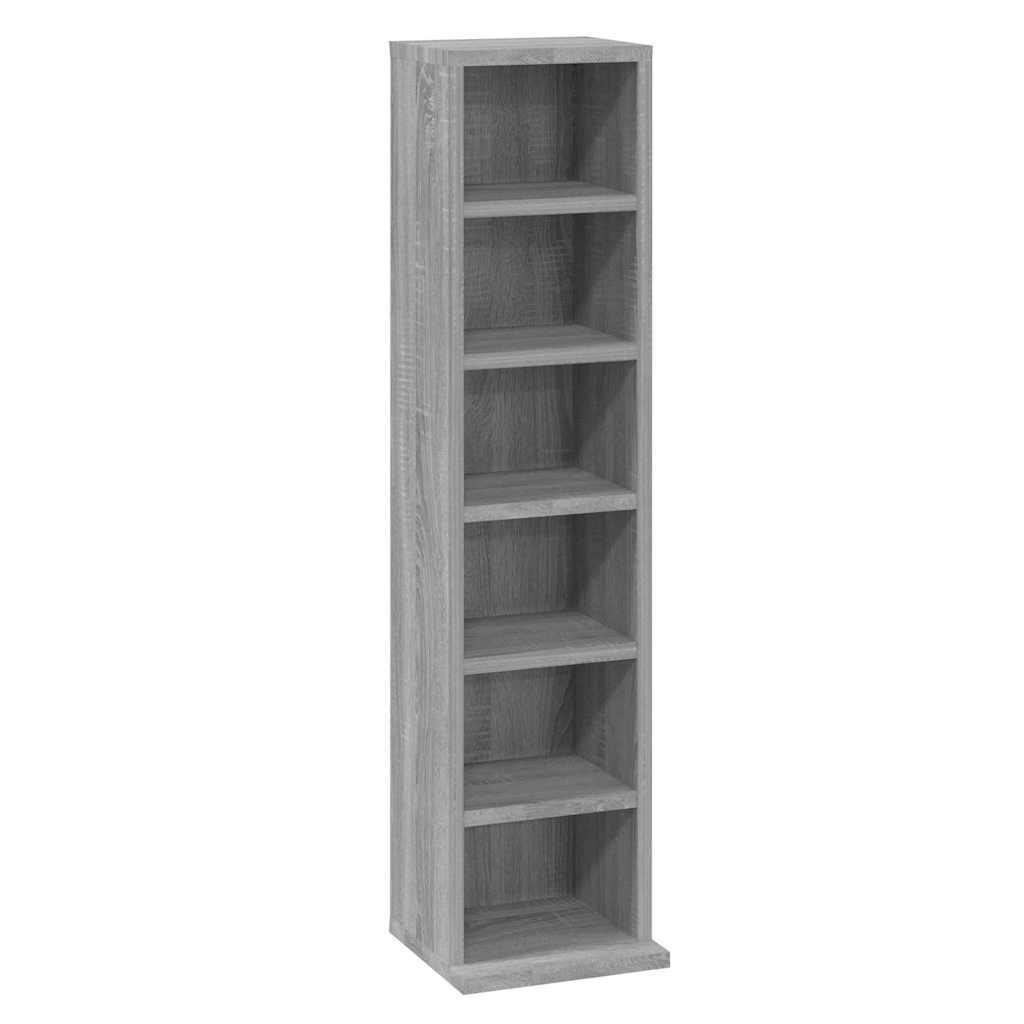 Vidaxl cd-kast 21x20x88 cm bewerkt hout grijs sonoma eikenkleurig