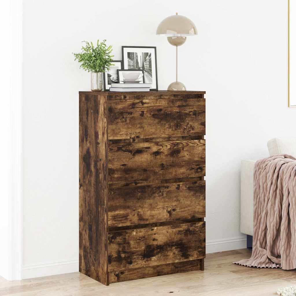 Vidaxl dressoir 60x35x98,5 cm bewerkt hout gerookt eikenkleurig