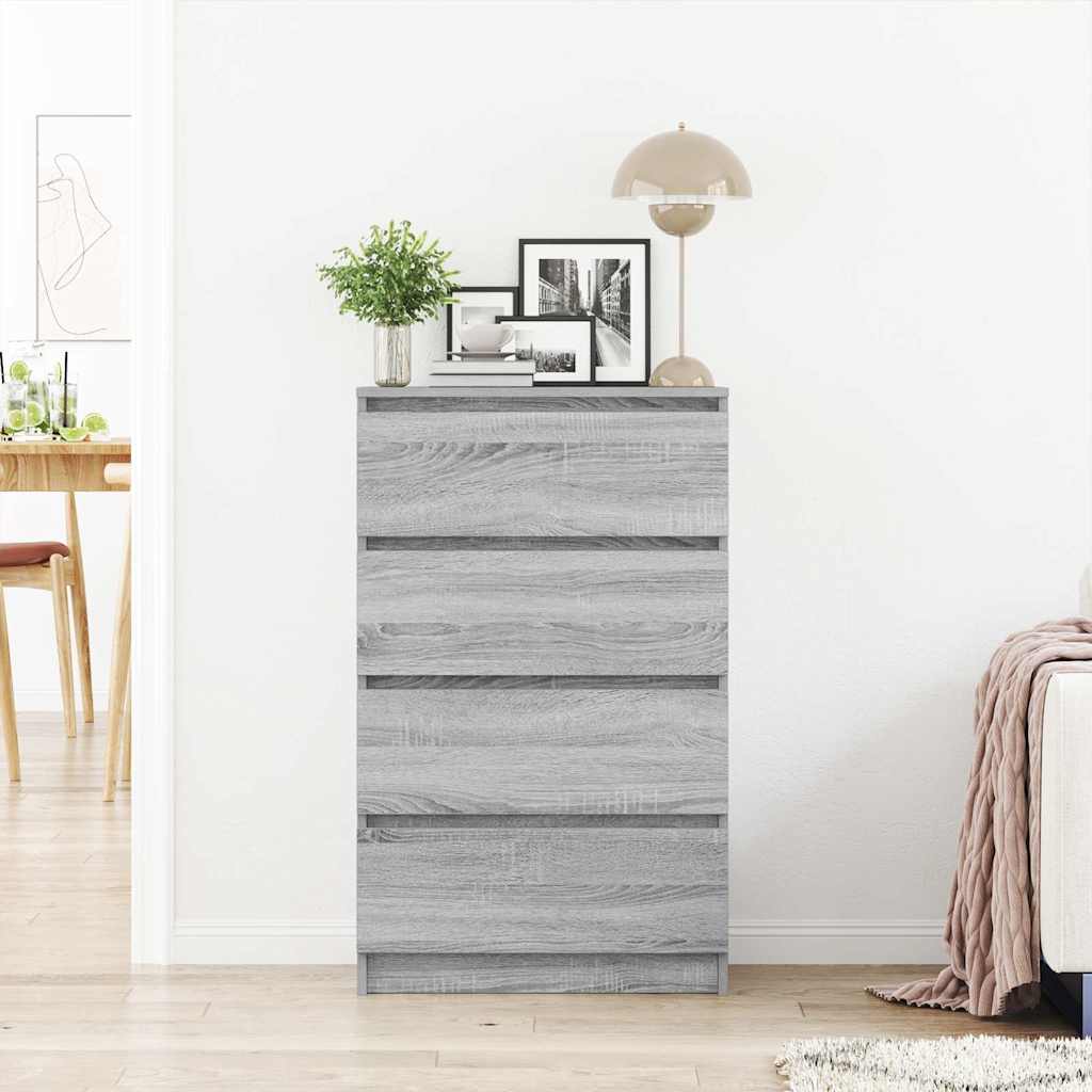 Vidaxl dressoir 60x35x98,5 cm bewerkt hout grijs sonoma eikenkleurig