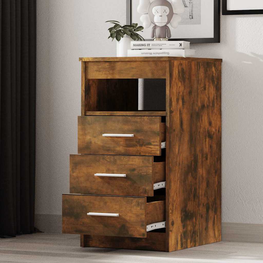 Vidaxl ladekast 40x50x76 cm bewerkt hout gerookt eikenkleurig