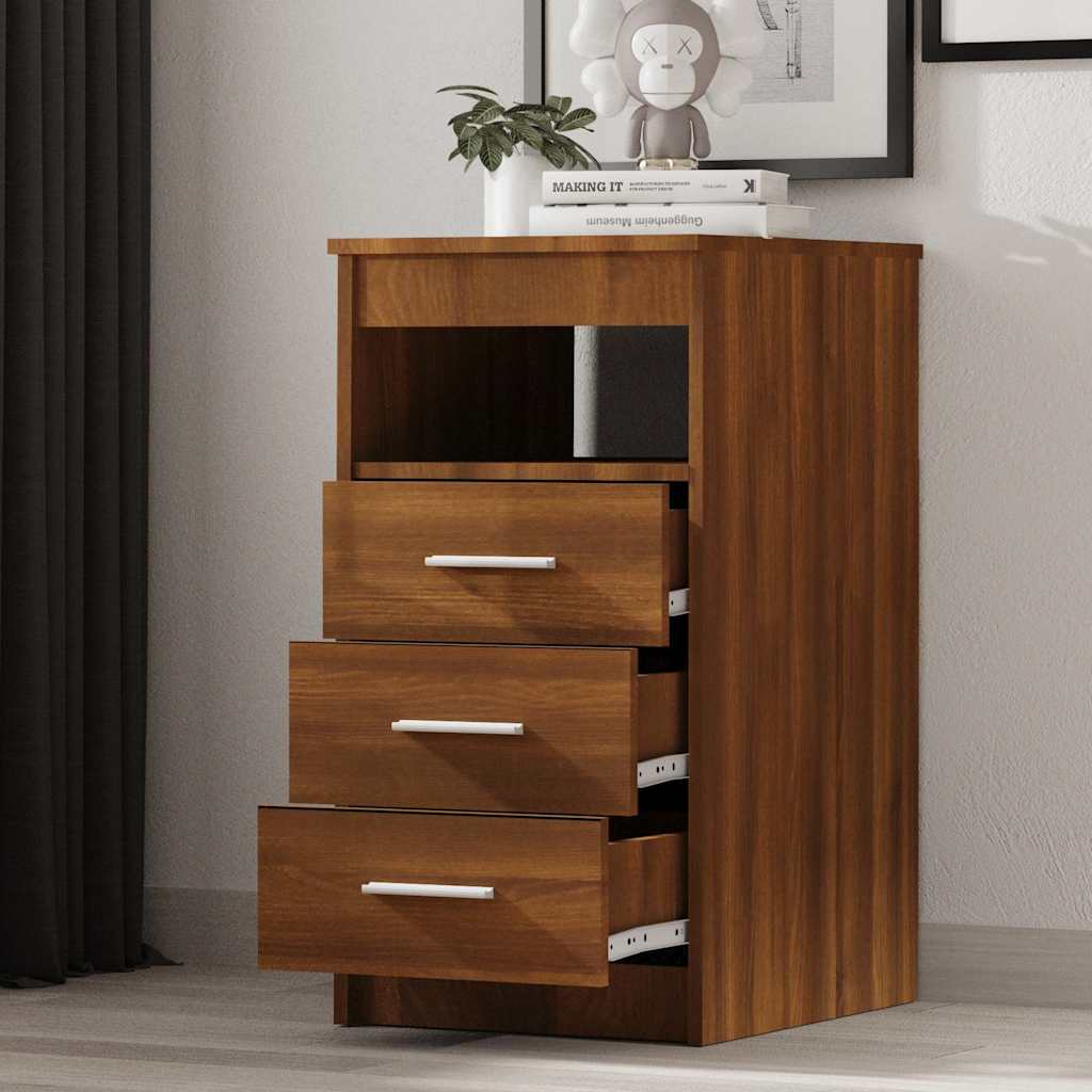 Vidaxl ladekast 40x50x76 cm bewerkt hout bruin eikenkleur