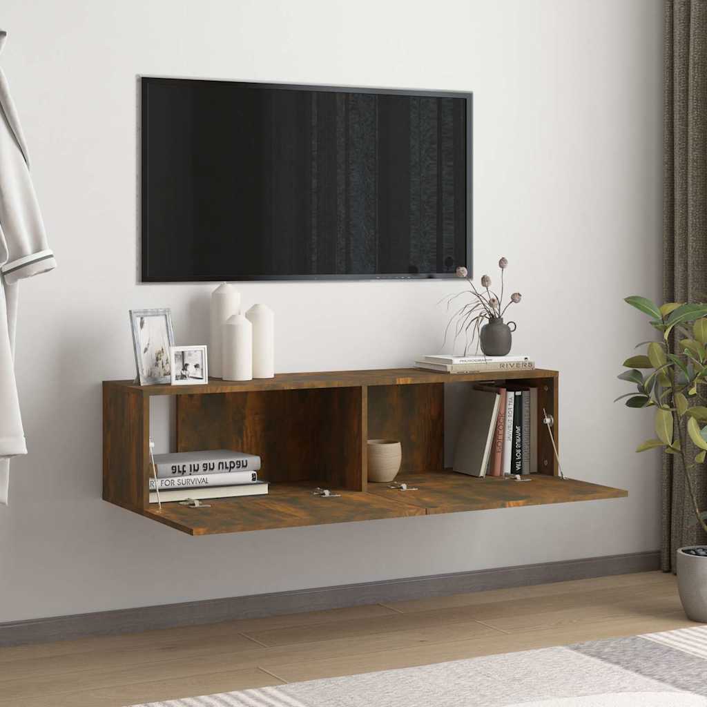 Vidaxl tv-wandmeubel 120x30x30 cm bewerkt hout gerookt eikenkleurig