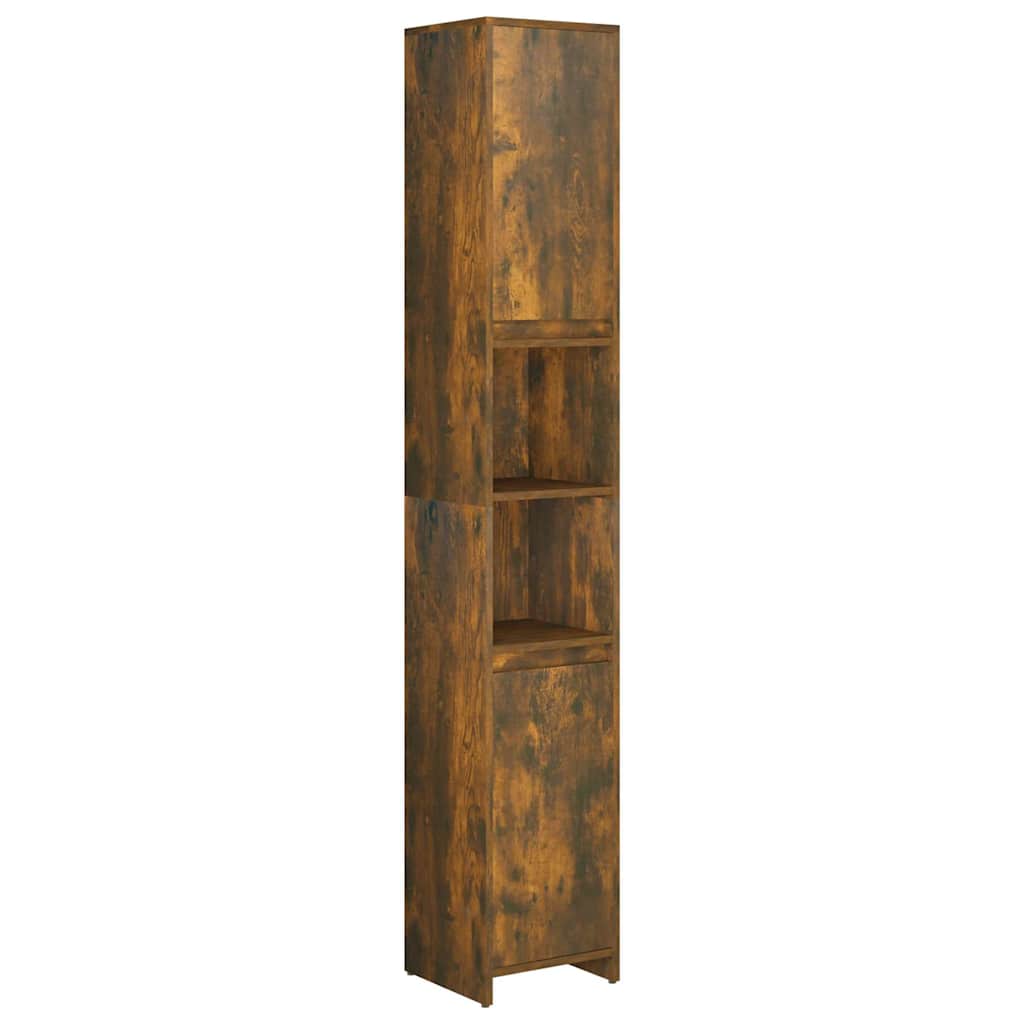 Vidaxl badkamerkast 30x30x183,5 cm bewerkt hout gerookt eikenkleurig
