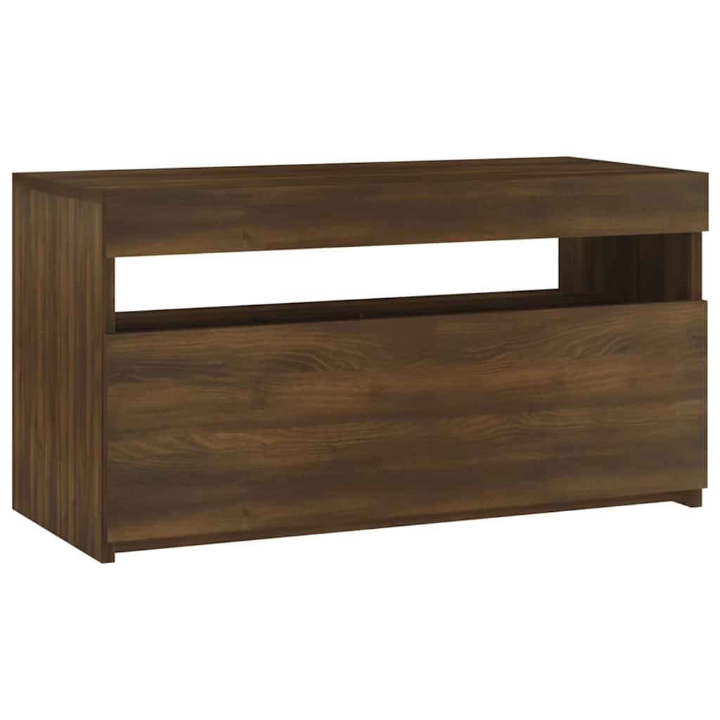 Vidaxl tv-meubel met led-verlichting 75x35x40 cm bruin eikenkleur