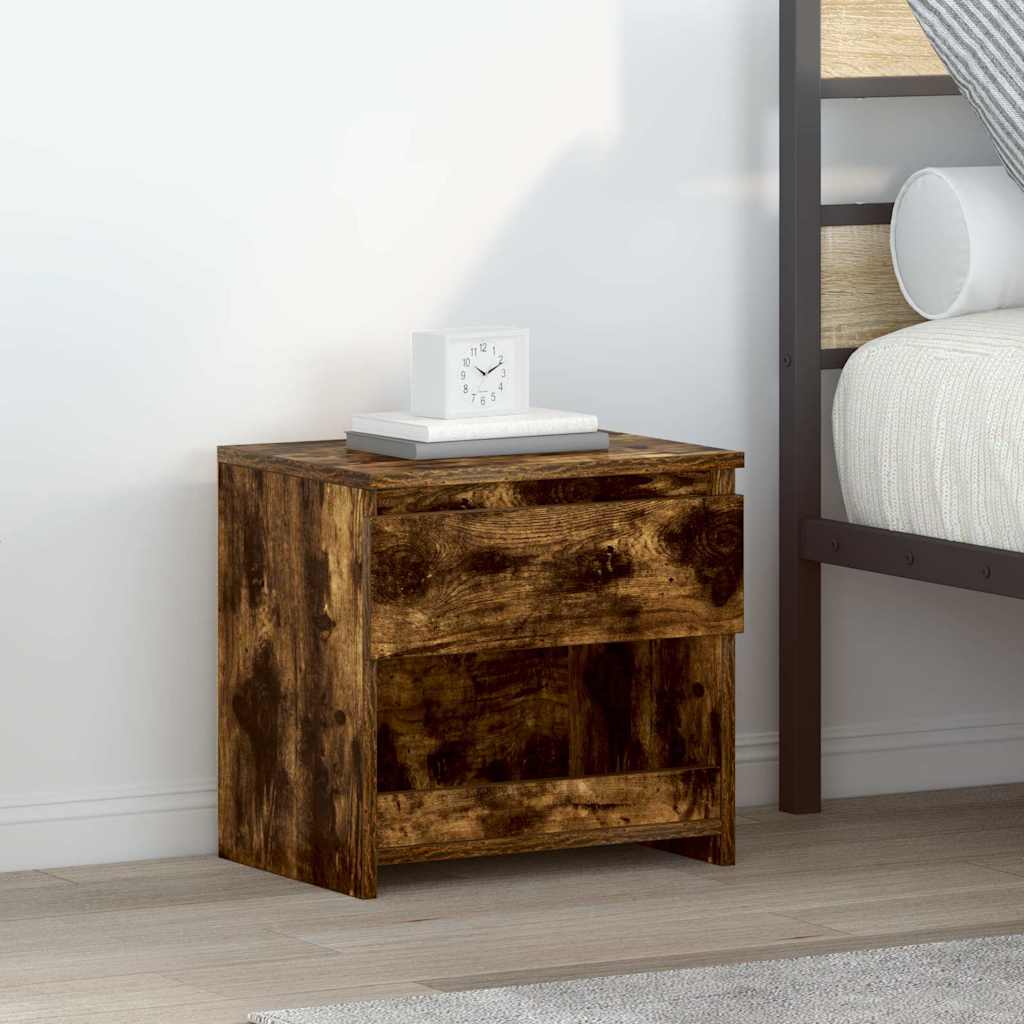 Vidaxl nachtkastjes 2 st 40x30x39 cm bewerkt hout gerookt eikenkleurig