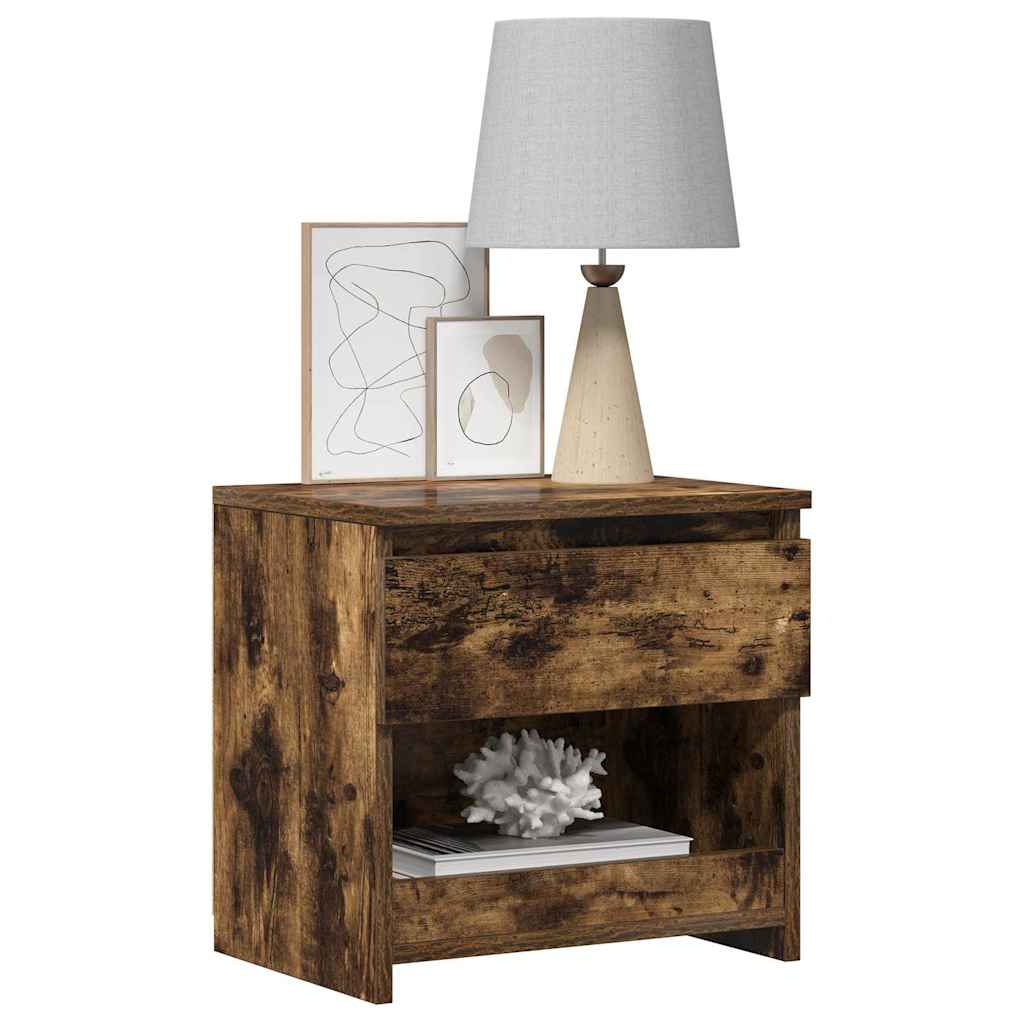 Vidaxl nachtkastjes 2 st 40x30x39 cm bewerkt hout gerookt eikenkleurig