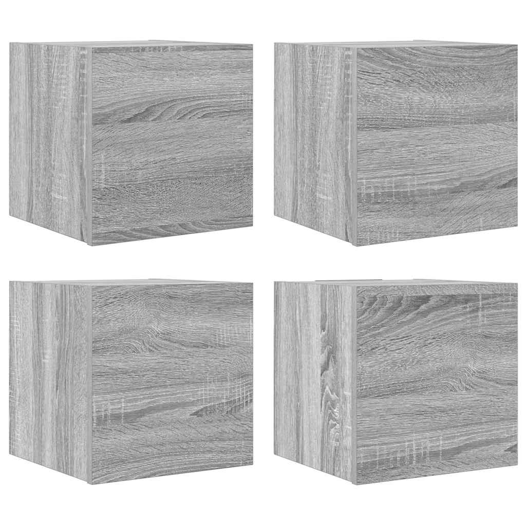 Vidaxl tv-wandmeubelen 4 st 30,5x30x30 cm grijs sonoma eikenkleurig