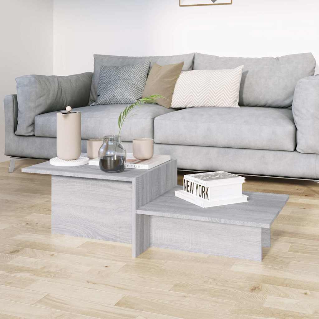 Vidaxl salontafel 111,5x50x33 cm bewerkt hout grijs sonoma eikenkleur