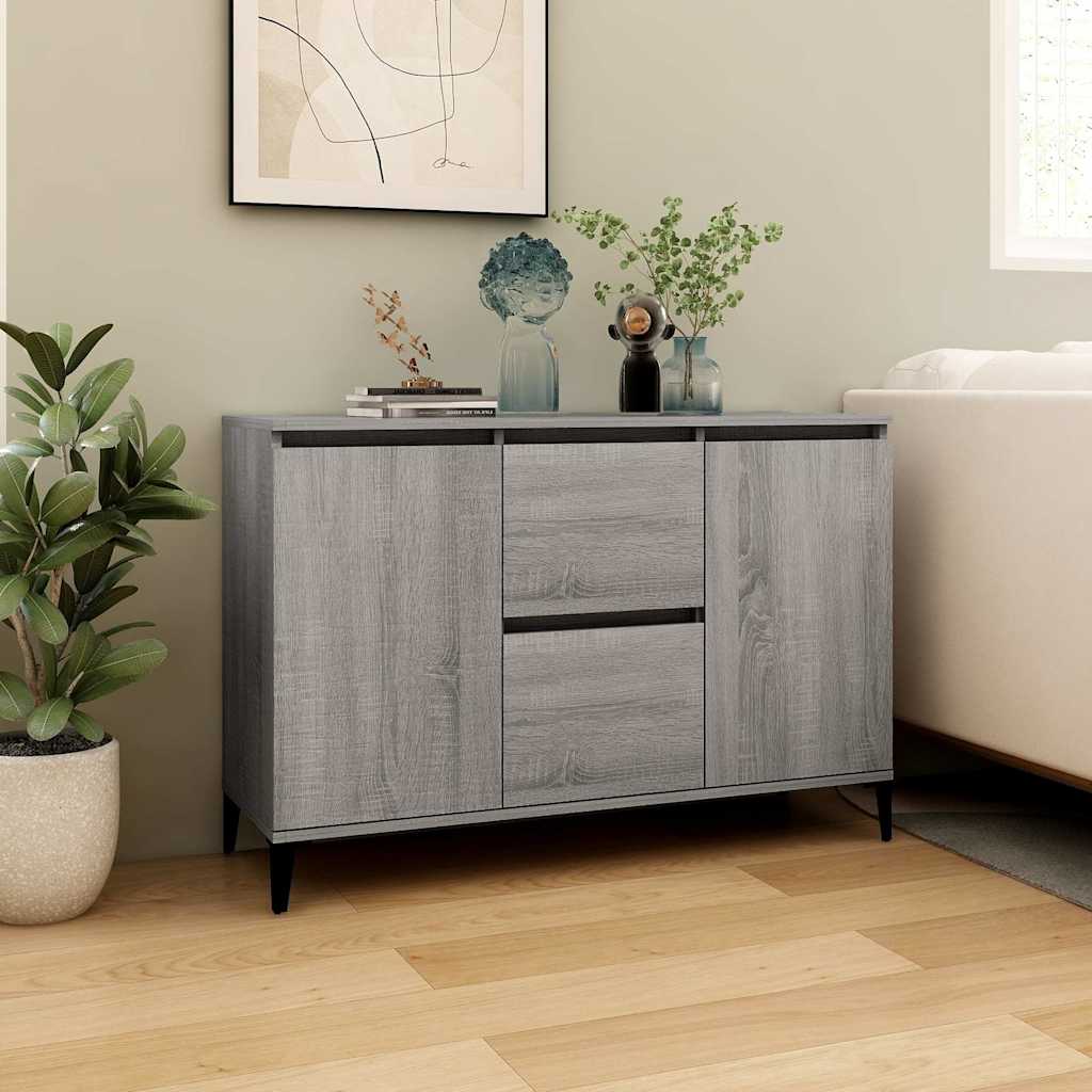 Vidaxl dressoir 102x35x70 cm bewerkt hout grijs sonoma eikenkleurig