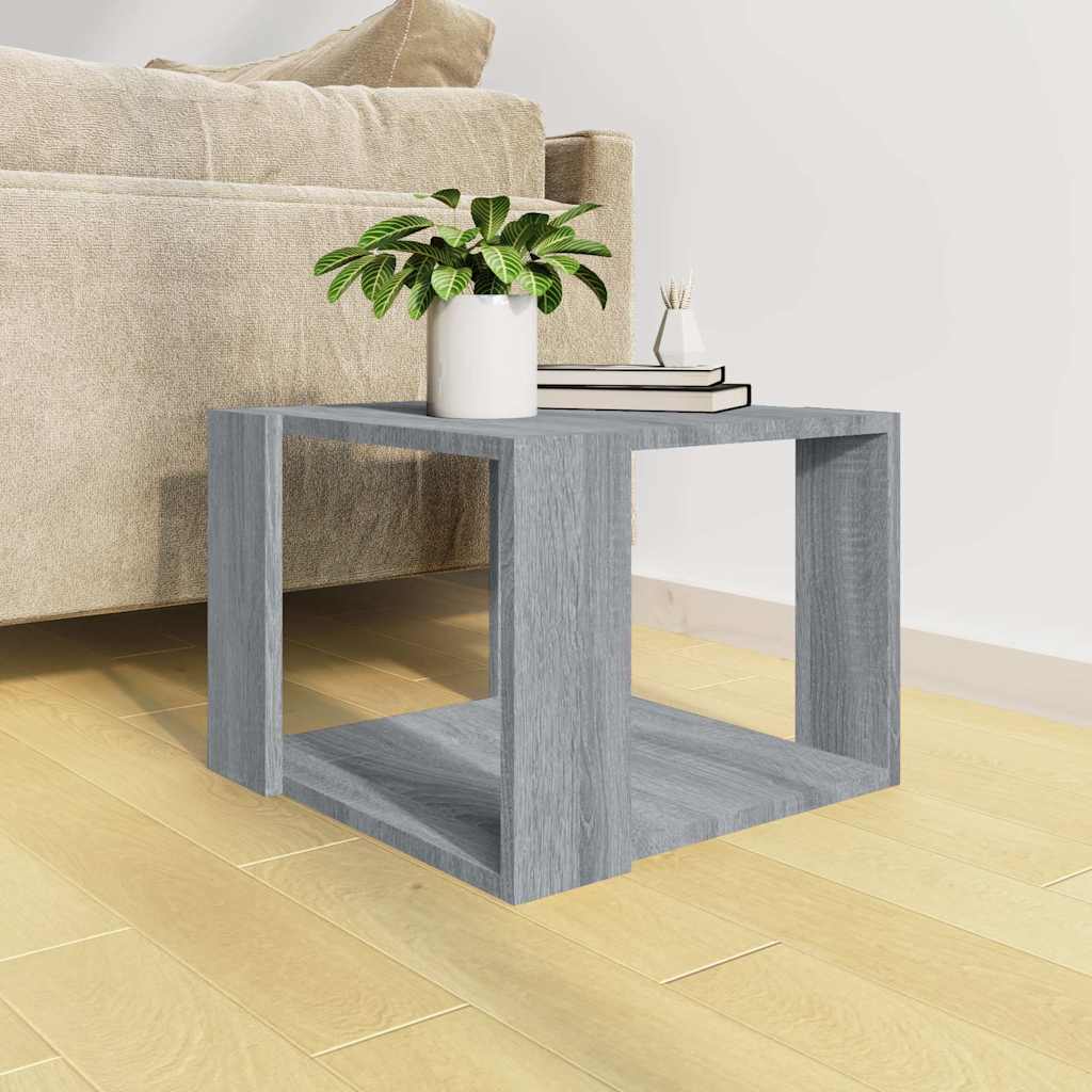 Vidaxl salontafel 40x40x30 cm bewerkt hout grijs sonoma eikenkleurig