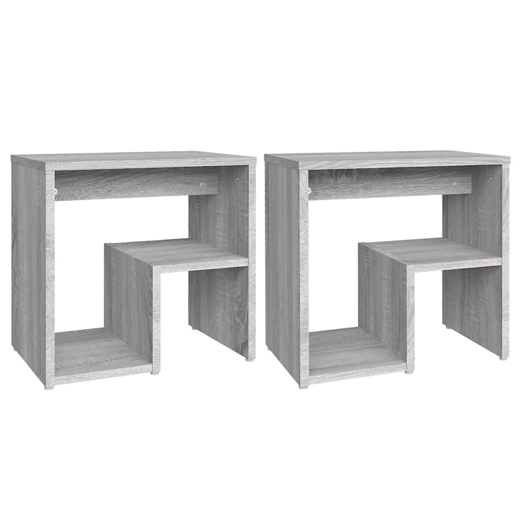 Vidaxl nachtkastjes 2 st 40x30x40 cm bewerkt hout grijs sonoma eiken