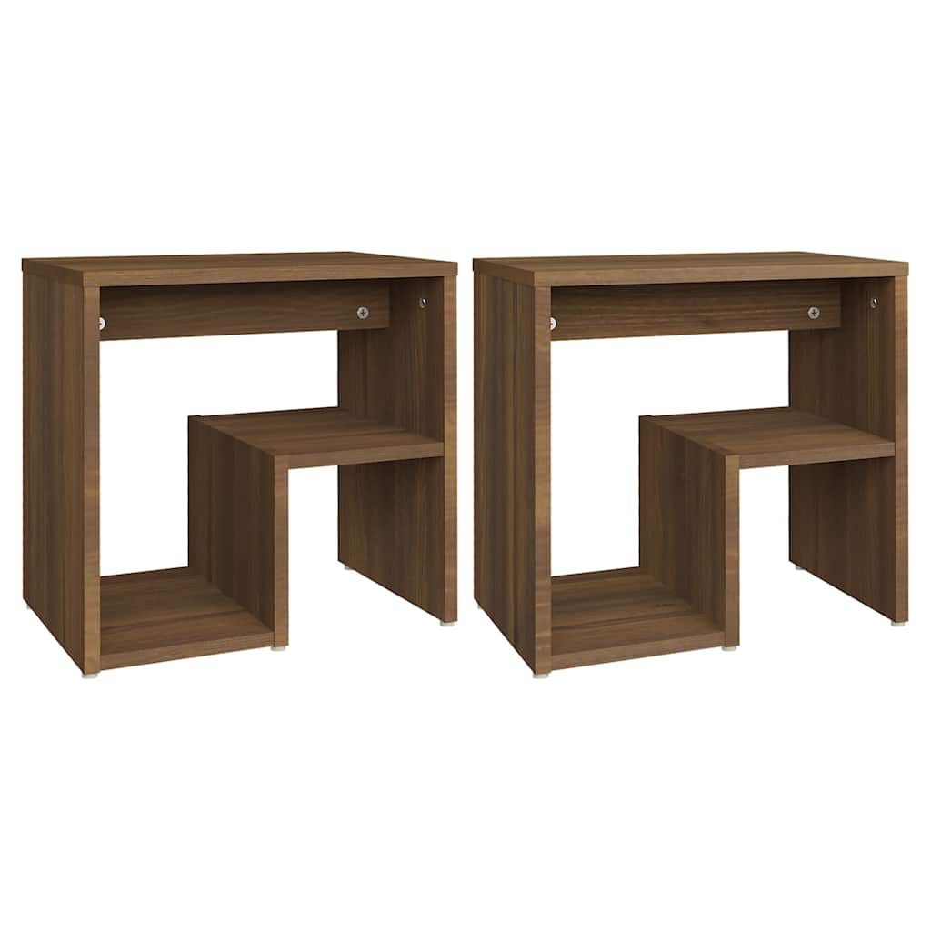 Vidaxl nachtkastjes 2 st 40x30x40 cm bewerkt hout bruin eikenkleur